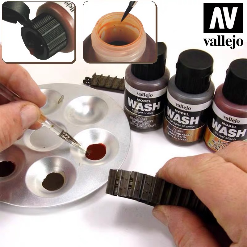 Tamiya Model Paint Set - Vallejo Old Liquid Staining Solution 35ml,
